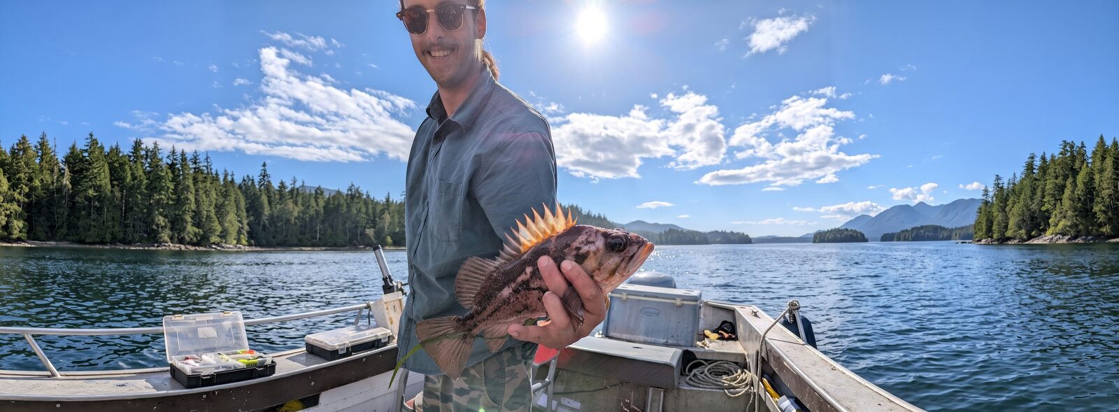 Captain Ian, local Tofino charter skipper, aboard his boat